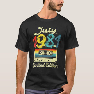 Vintage juli 1981 Cassettebandje 40e geboortedag D T-shirt