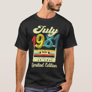 Vintage juli 1981 Cassettebandje 40e geboortedag D T-shirt