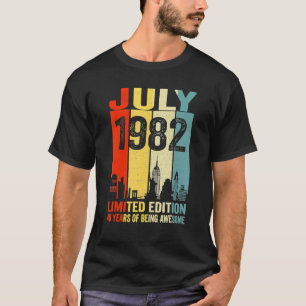 Vintage juli 1982 40 Verjaardag 40 Jaar Oud 1982 B T-shirt