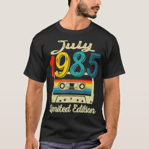 Vintage juli 1985 cassettebandje 37e verjaardag de t-shirt