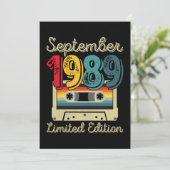 Vintage juli 1989 Cassettebandje 32ste verjaardag Kaart (Staand voorkant)