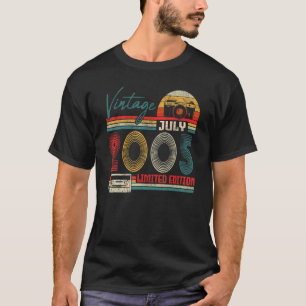 Vintage juli 2005 17e Verjaardag Kleding 17 jaar O T-shirt