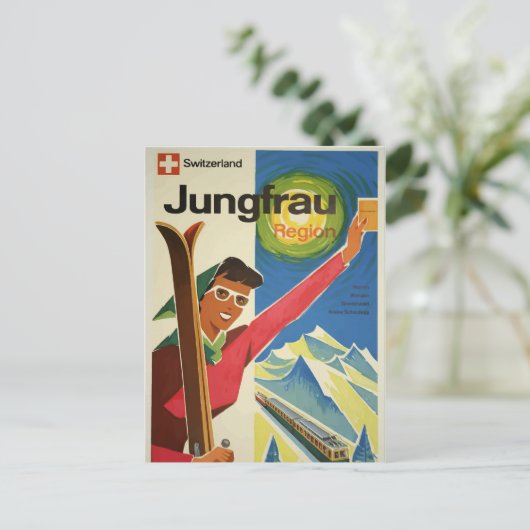 Vintage Jungfrau Zwitserland Briefkaart (Staand voorkant)