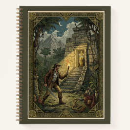 Vintage Jungle Explorer & Hidden Golden Temple Notitieboek