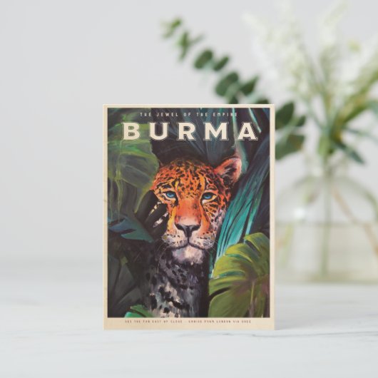 Vintage jungle leopard briefkaart (Staand voorkant)