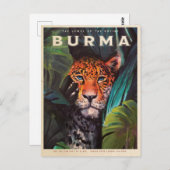 Vintage jungle leopard briefkaart (Voorkant / Achterkant)