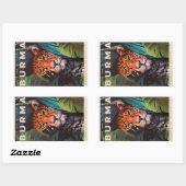 Vintage jungle leopard rechthoekige sticker (Vel)