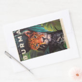 Vintage jungle leopard rechthoekige sticker (Envelop)