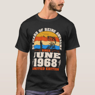 Vintage juni 1968 55 jaar oud Gevist 55e geboorte T-shirt