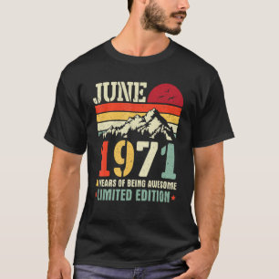 Vintage juni 1971 51 jaar Geweldige T-shirt