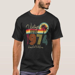 Vintage juni 1974 48e verjaardag 48 jaar oud t-shirt