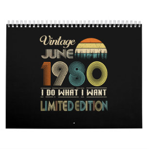 Vintage juni 1980 wat ik wil beperkte editie kalender