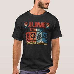 Vintage juni 1984 38e verjaardag cadeaus 38 jaar o t-shirt