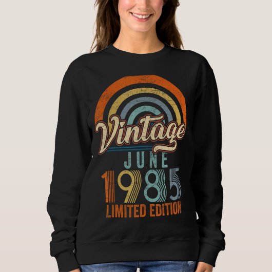 Vintage juni 1985 37e verjaardag trui (Voorkant)
