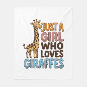 Vintage Just A Girl Die Giraffen Liefheeft T-shirt Fleece Deken