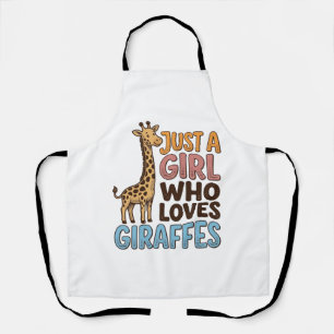 Vintage Just A Girl Who Loves Giraffes T-shirt (5) Schort