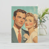 Vintage Just Married Bliss Kaart (Staand voorkant)