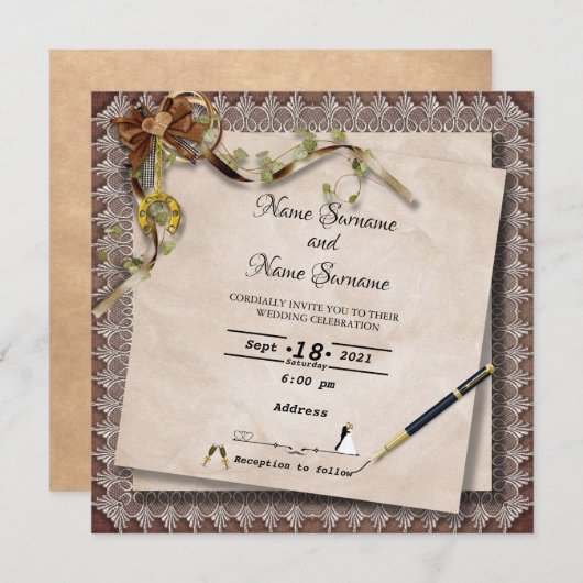 Vintage Kaart (Voorkant / Achterkant)