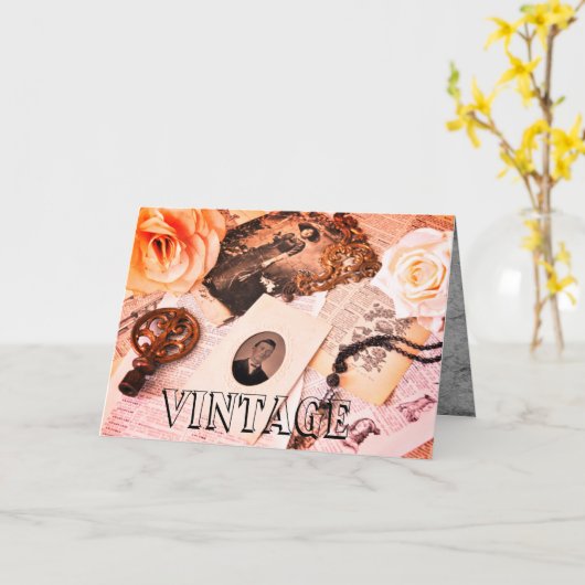 Vintage Kaart (Gele Bloem)