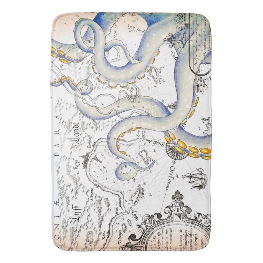 Vintage Kaart Badmat (Voorkant Verticaal)