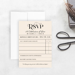 Vintage Kaart Berichtenweddenschap RSVP Kaart