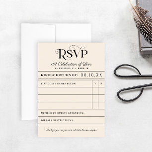 Vintage Kaart Berichtenweddenschap RSVP Kaart
