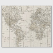 Vintage Kaart Inpakpapier (Vlak)