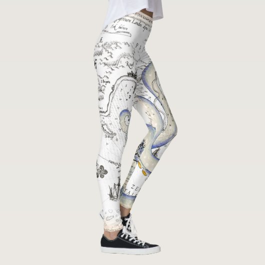 Vintage Kaart Leggings (Rechts)