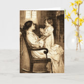Vintage Kaart moeder en kind (Gele Bloem)