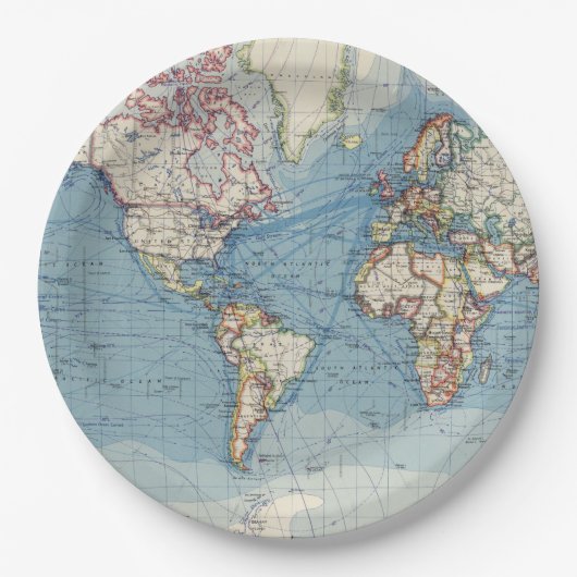 Vintage Kaart Papieren Borden Bordje (Voorkant)