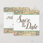 Vintage Kaart Save the Date (Voorkant / Achterkant)