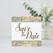 Vintage Kaart Save the Date (Staand voorkant)