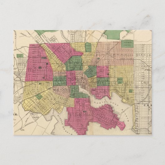 Vintage Kaart van Baltimore (1873) (Voorkant)