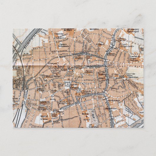 Vintage Kaart van Brugge (1905) (Voorkant)