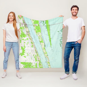 Vintage Kaart van Cacao Florida (1949) Fleece Deken