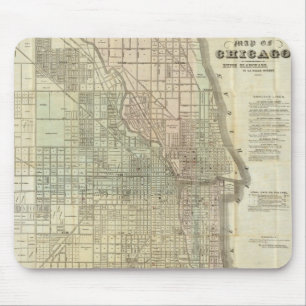 Vintage Kaart van Chicago (1857) Muismat