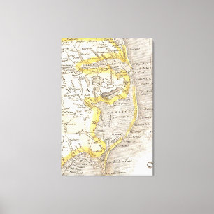 Vintage Kaart van de BuitenBanken (1818) Canvas Afdruk