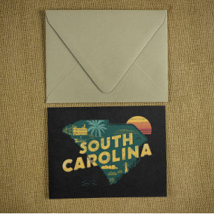 Vintage kaart van de staat South Carolina
