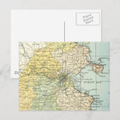 Vintage Kaart van Dublin en Omringende Gebieden (Voorkant / Achterkant)