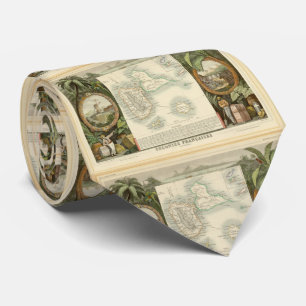 Vintage Kaart van Guadeloupe (1856) Stropdas