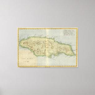 Vintage Kaart van Jamaïca (1780) Canvas Afdruk