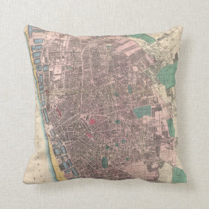 Vintage Kaart van Liverpool Engeland (1890) Kussen