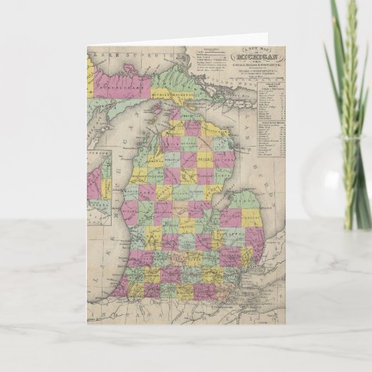 Vintage Kaart van Michigan (1853) (Voorkant)