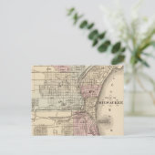 Vintage Kaart van Millwaukee (1880) (Staand voorkant)