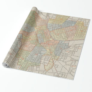 Vintage Kaart van Nashville Tennessee (1920) Cadeaupapier