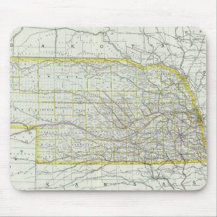 Vintage Kaart van Nebraska (1889) Muismat