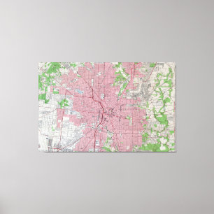 Vintage Kaart van San Antonio Texas (1953) Canvas Afdruk