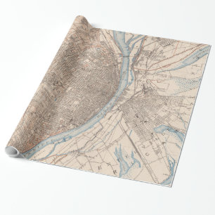 Vintage Kaart van St.Louis Missouri (1904) Cadeaupapier