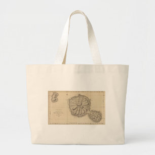 Vintage Kaart van Tahiti (1773) Grote Tote Bag