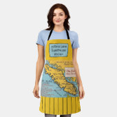 Vintage kaart van Vancouver Island Keukenhanddoek Schort (Gedragen)